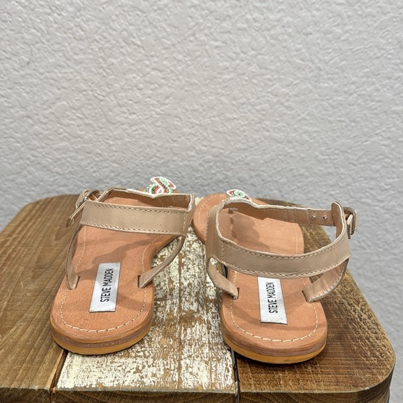 Steve Madden Apache Leather Beaded Sandals Size 10 - Picture 5 of 7
